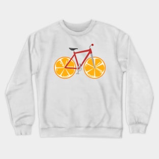 Zesty Orange Wheels Bike Crewneck Sweatshirt